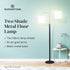 Sarantino Modern Black & Gold Task Floor Lamp with Adjustable White Linen Shade Standing Light for Living Room