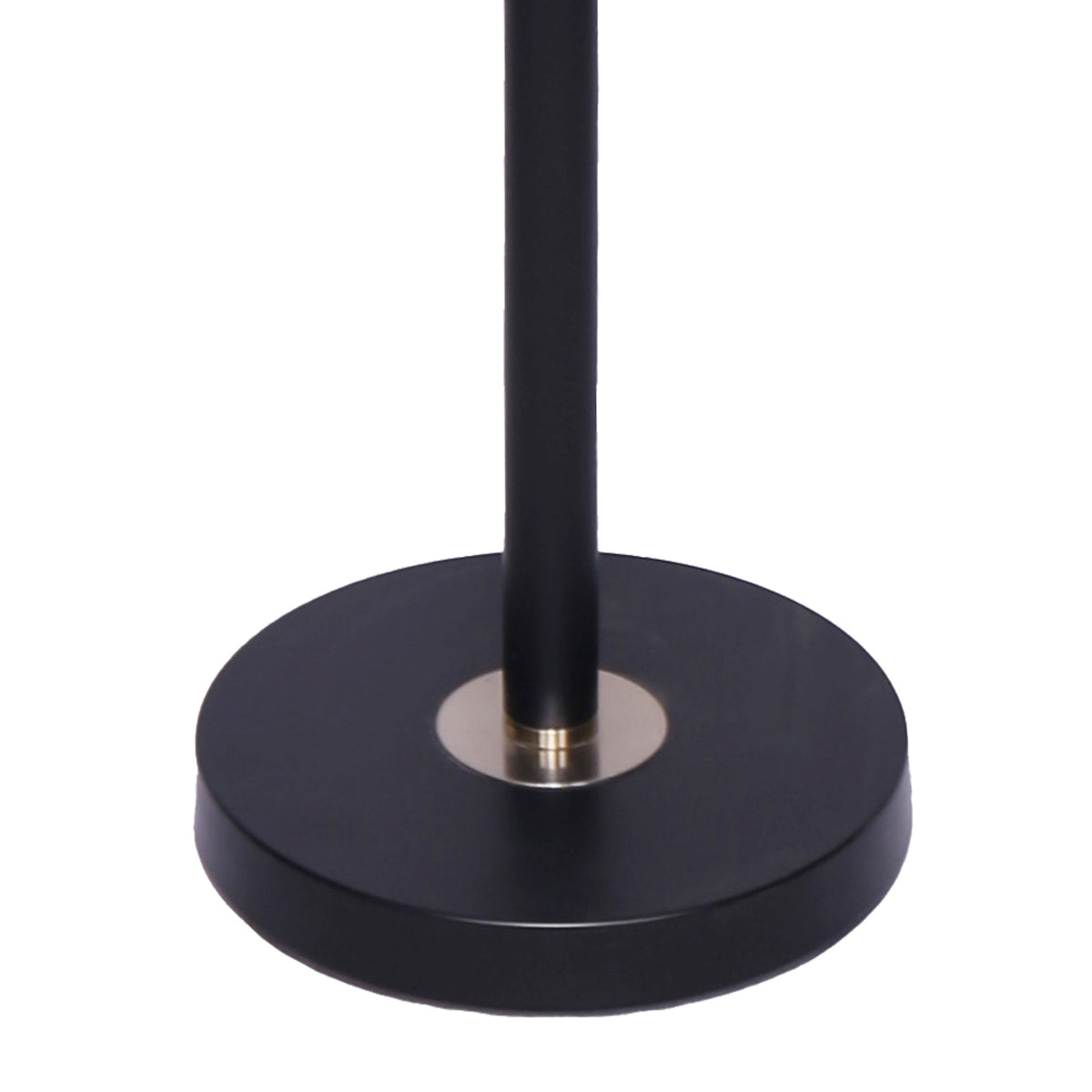 Sarantino Modern Black & Gold Task Floor Lamp with Adjustable White Linen Shade Standing Light for Living Room