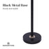 Sarantino Modern Black & Gold Task Floor Lamp with Adjustable White Linen Shade Standing Light for Living Room