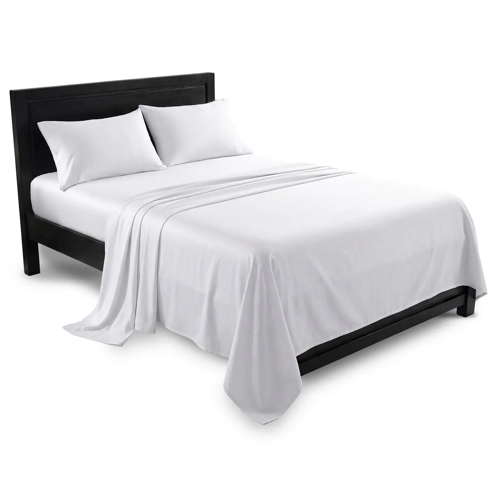 750 Thread Count Pure Cotton Queen Bed Sheet Set 4 Piece Gift Pack - White