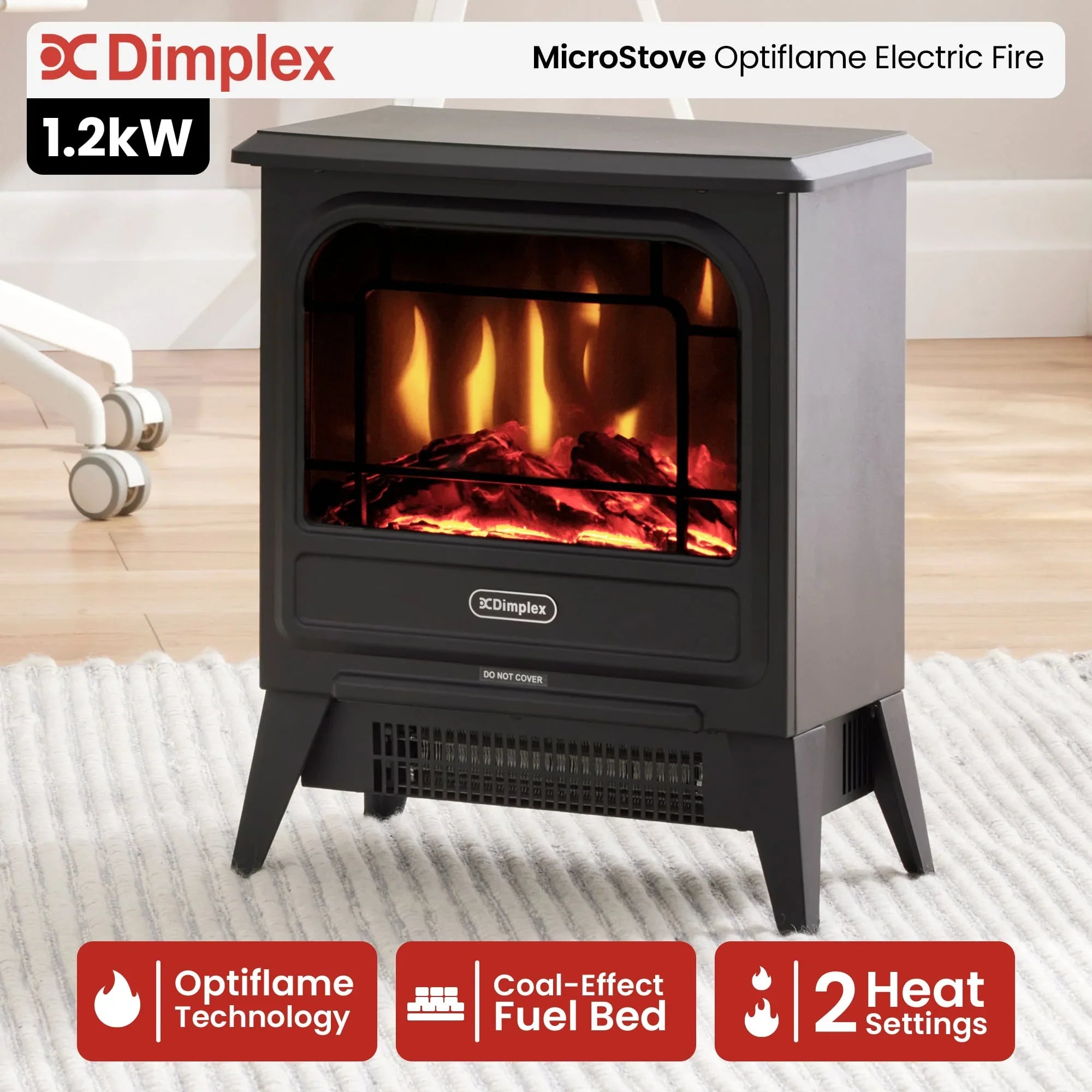 1.2kW MicroStove Optiflame Portable Electric Fire Stove