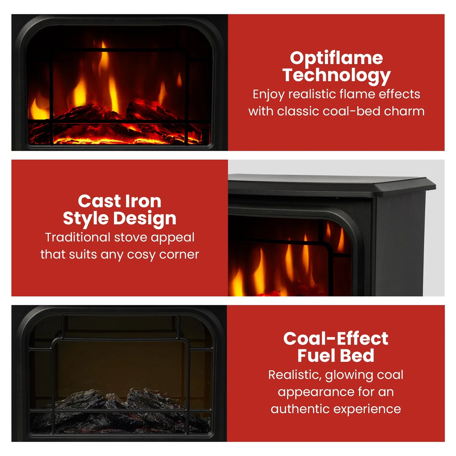 1.2kW MicroStove Optiflame Portable Electric Fire Stove