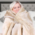 Mink Blanket Double Sided 600GSM Queen Size Beige
