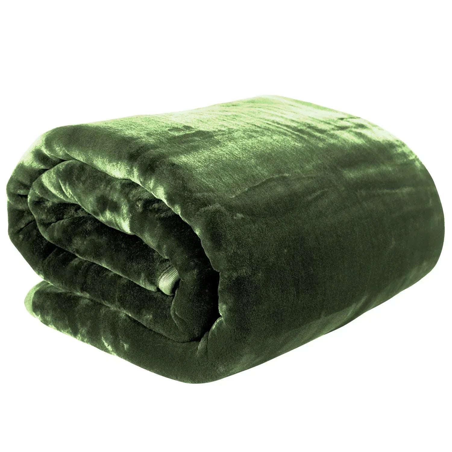 600gsm Faux Mink Blanket Queen Size Double-sided Throw Rug Large Super Luxurious Soft - Green