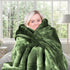 600gsm Faux Mink Blanket Queen Size Double-sided Throw Rug Large Super Luxurious Soft - Green