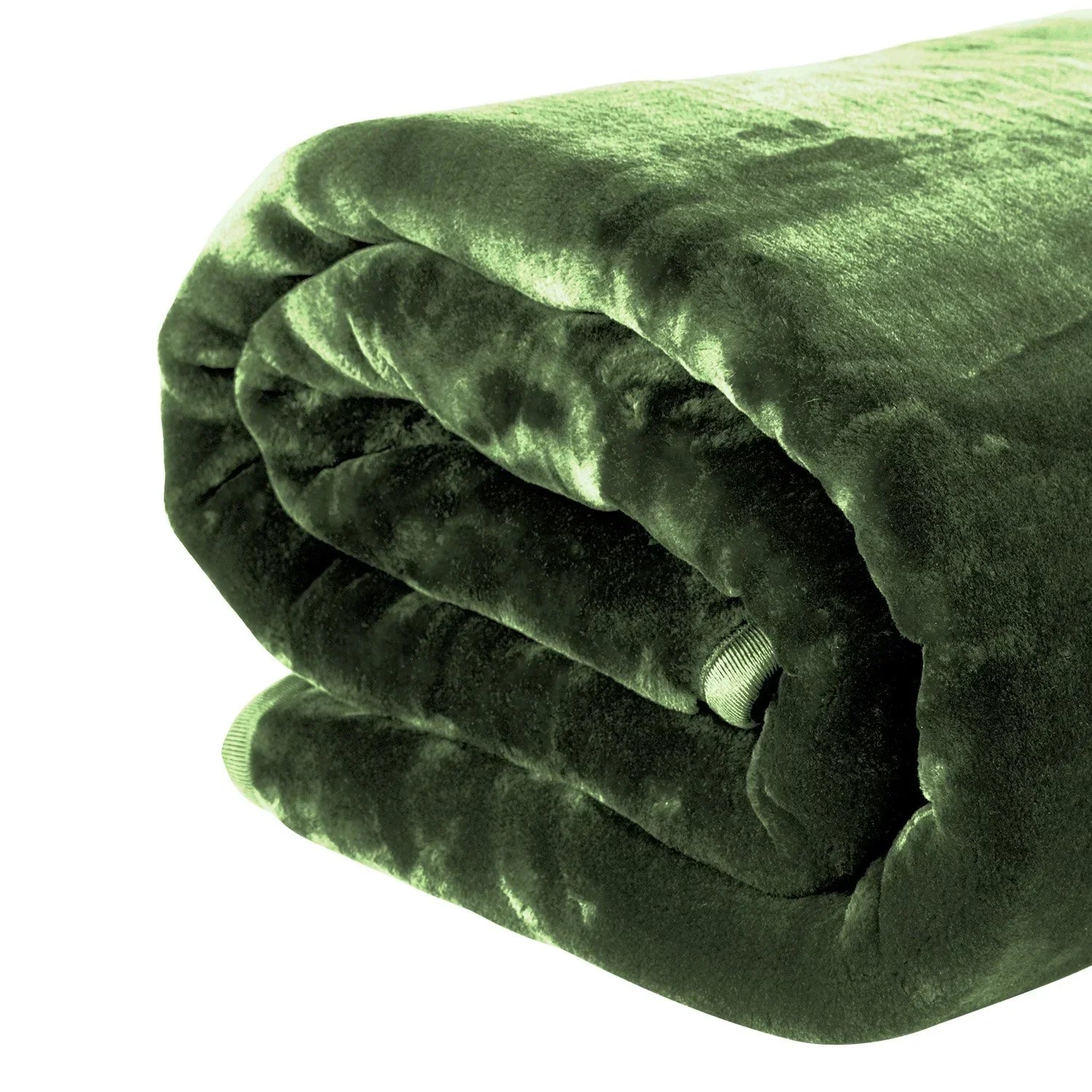 600gsm Faux Mink Blanket Queen Size Double-sided Throw Rug Large Super Luxurious Soft - Green