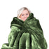 600gsm Faux Mink Blanket Queen Size Double-sided Throw Rug Large Super Luxurious Soft - Green