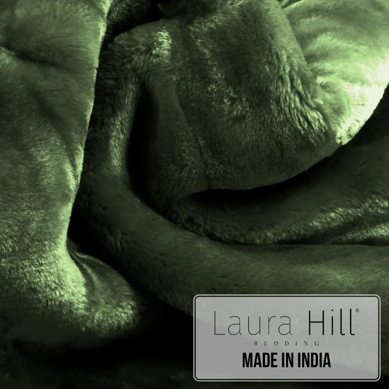 600gsm Faux Mink Blanket Queen Size Double-sided Throw Rug Large Super Luxurious Soft - Green