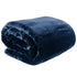 Laura Hill 600gsm Faux Mink Blanket Queen Size Double-sided Throw Rug Large Super Luxurious Soft - Blue