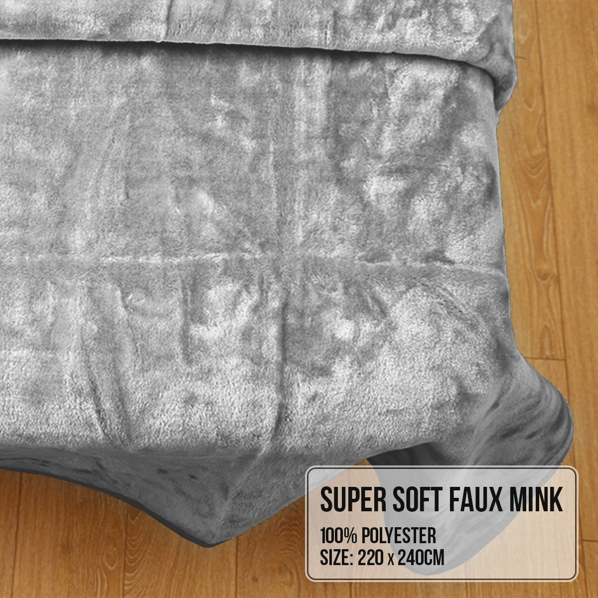 Mink Blanket Double Sided Queen Size Soft Plush Bed Faux Throw Rug 220 X 240cm