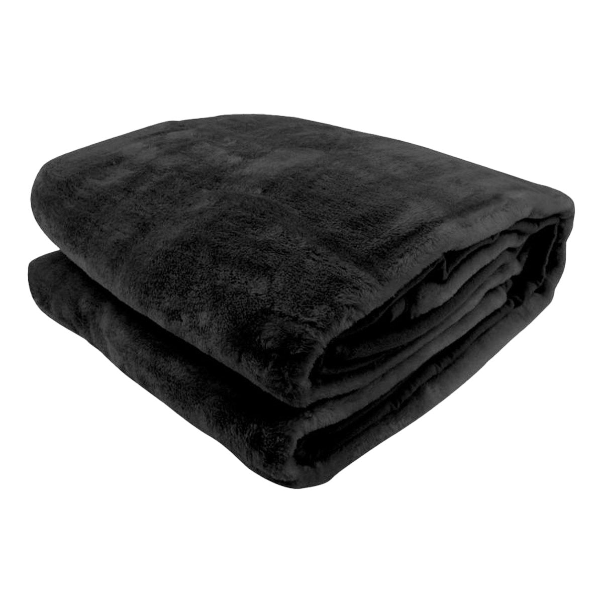 800-gsm Faux Mink Throw Rug Blanket Queen Size Double-sided Large Super Luxurious Soft Heavy - Black