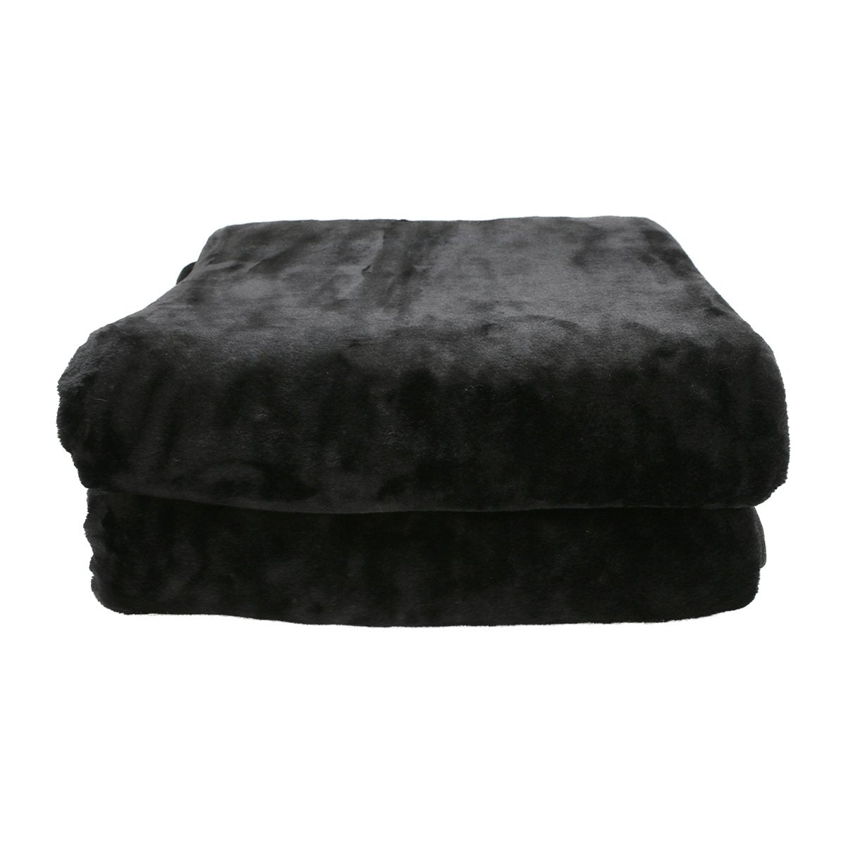 800-gsm Faux Mink Throw Rug Blanket Queen Size Double-sided Large Super Luxurious Soft Heavy - Black