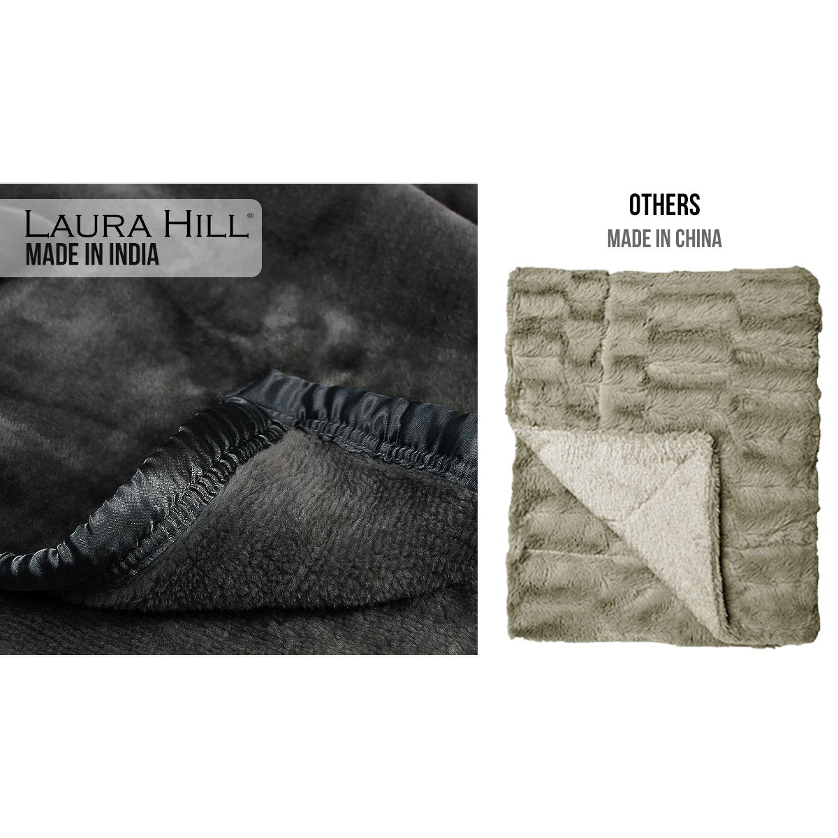 800-gsm Faux Mink Throw Rug Blanket Queen Size Double-sided Large Super Luxurious Soft Heavy - Black