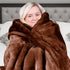 800-GSM Mink Blanket Gift Boxed Queen Size Double-Sided Soft Plush Bed Faux Throw Rug Chocolate