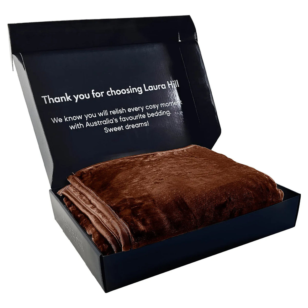 800-GSM Mink Blanket Gift Boxed Queen Size Double-Sided Soft Plush Bed Faux Throw Rug Chocolate