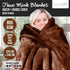 800-GSM Mink Blanket Gift Boxed Queen Size Double-Sided Soft Plush Bed Faux Throw Rug Chocolate