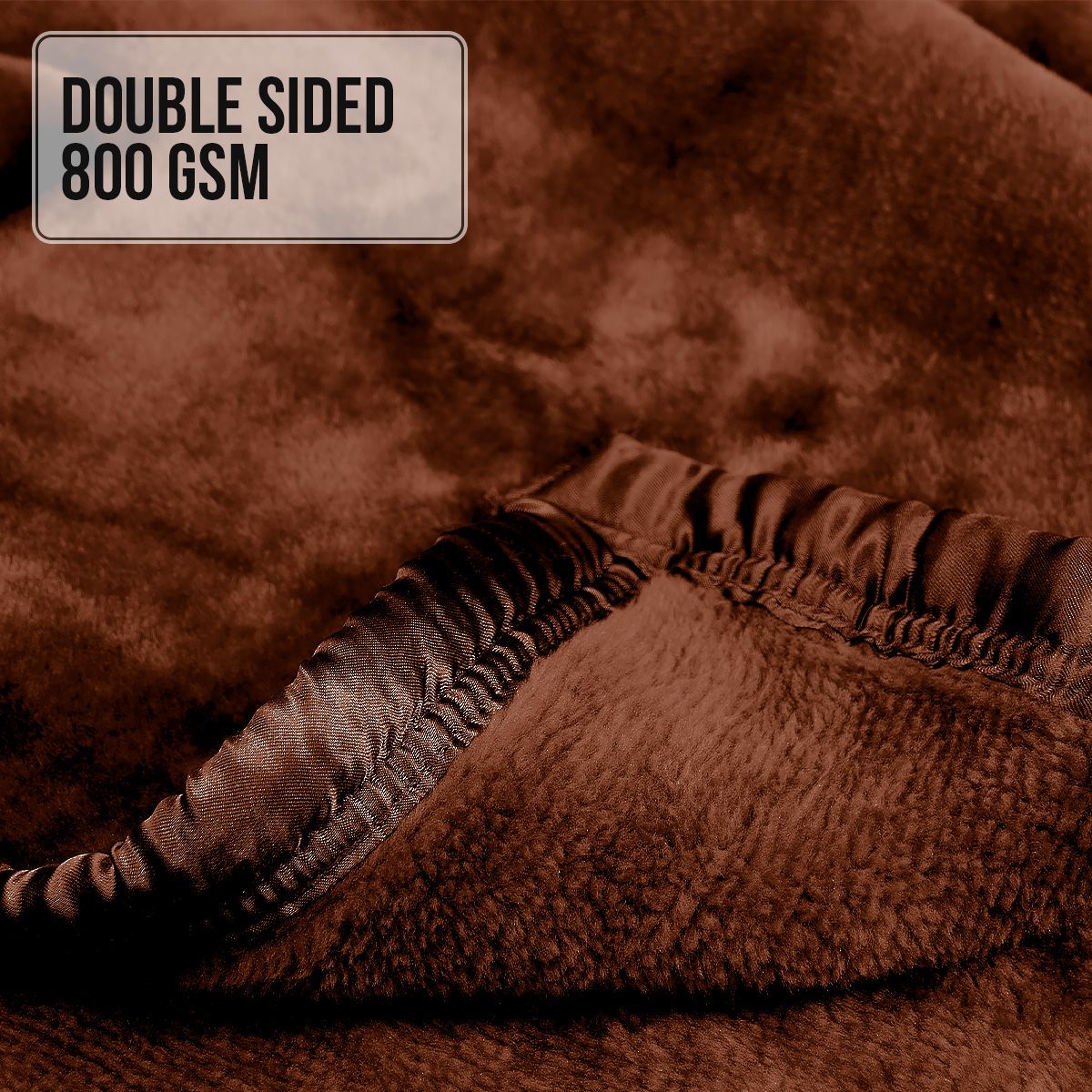 800-GSM Mink Blanket Gift Boxed Queen Size Double-Sided Soft Plush Bed Faux Throw Rug Chocolate