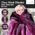 Double-sided Large 220 X 240cm Faux Mink Throw Rug Blanket 800-gsm Heavy - Purple