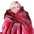 Laura Hill Double-sided Large 220 X 240cm Faux Mink Throw Rug Blanket 800-gsm Heavy - Red