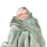 800-GSM Mink Blanket Queen Size Double-Sided Soft Plush Bed Faux Throw Rug 220 X 240cm Heavy Sage
