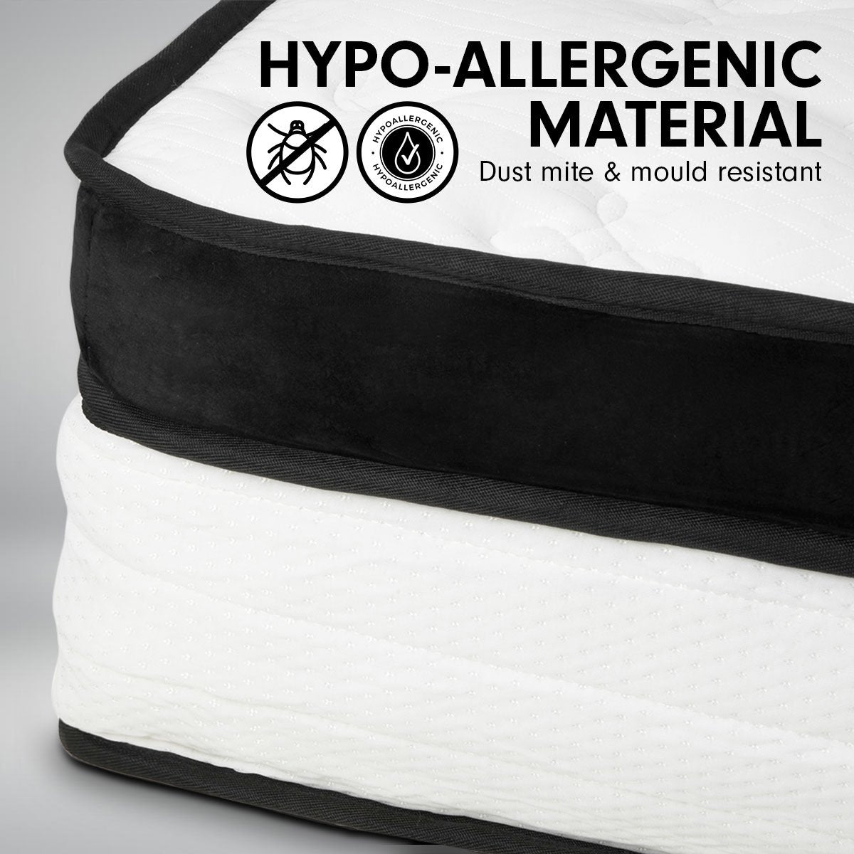 Double Mattress Bed Size Euro Top 5 Zone Spring Foam 32cm Bedding Pocket