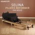 Selina Pilates Reformer Machine Wooden Folding Multifunctional Home Gym Equipment with Jumpboard & Sitting Box Oak Black