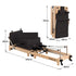 Selina Pilates Reformer Machine Wooden Folding Multifunctional Home Gym Equipment with Jumpboard & Sitting Box Oak Black