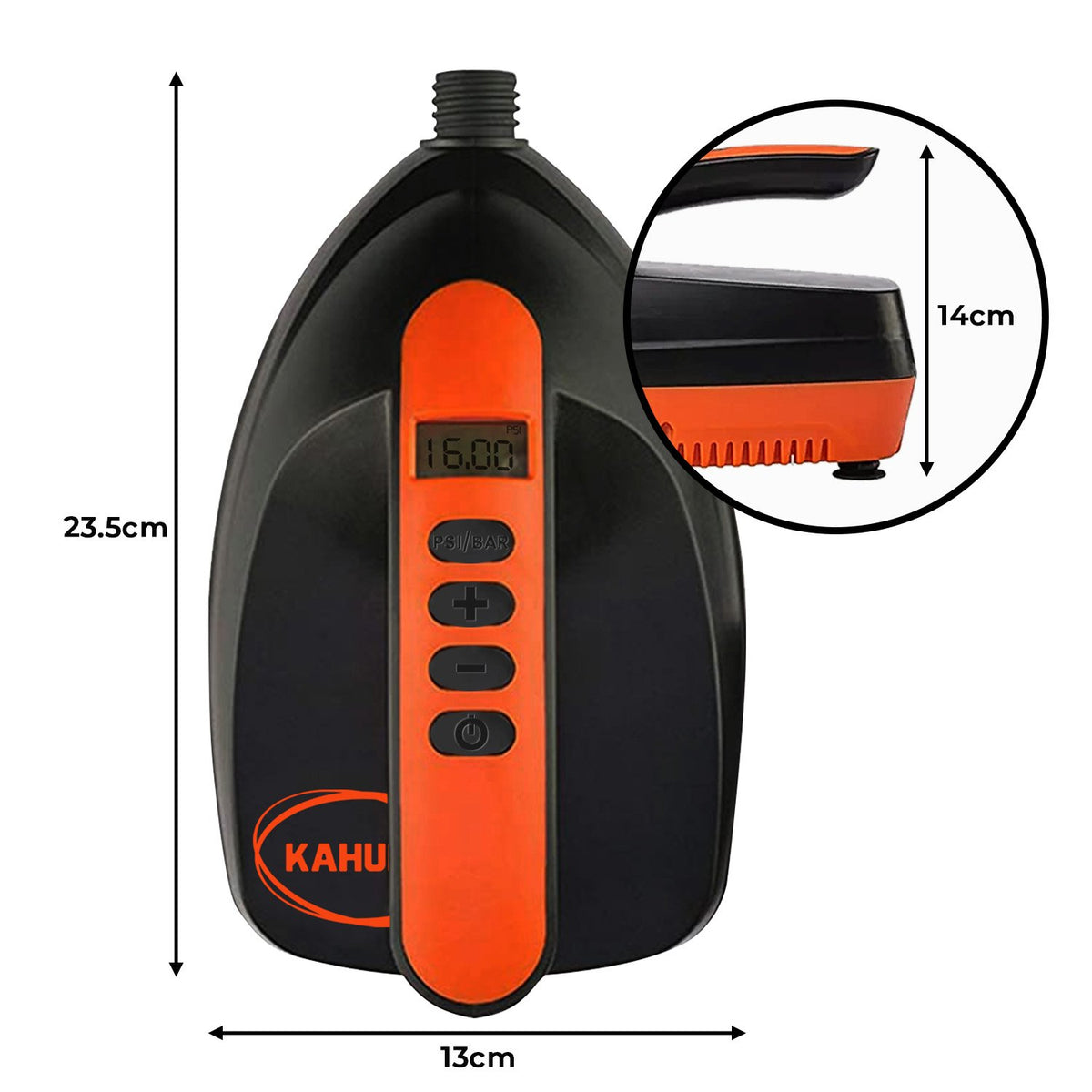 Portable 12V Electric Air Pump with LCD Display, 6 Nozzles, 16PSI