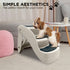 Furtastic 38cm Foldable Pet Stairs Non-Slip Dog Cat Steps Ramp for Bed Couch Car Portable Sturdy Ladder White