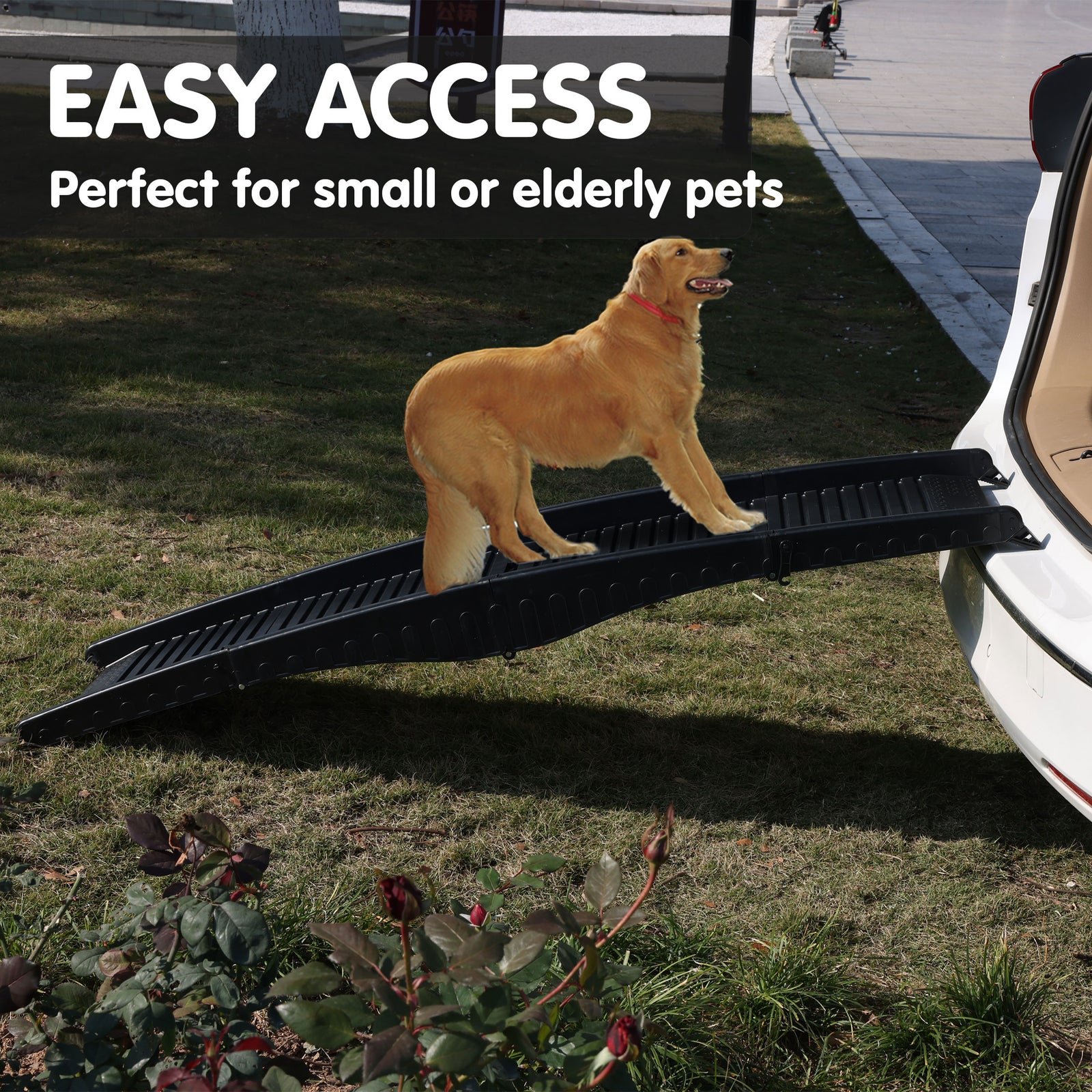 Furtastic 152cm Portable Dog Pet Ramp - Black