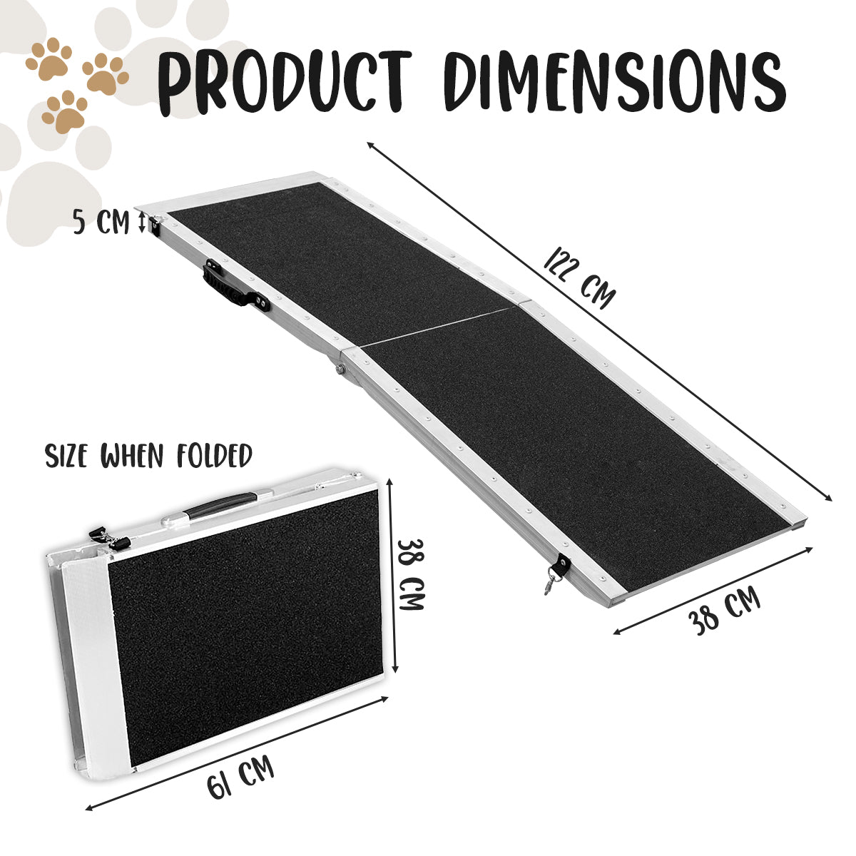 Klika Foldable Aluminium Dog Ramp - 122 x 38 cm