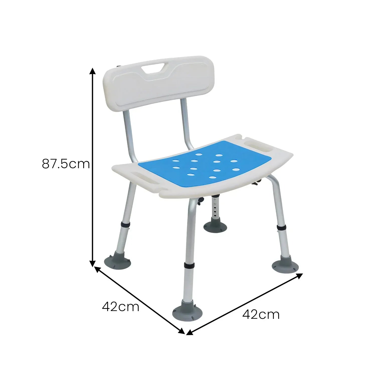 Height Adjustable Aluminium Shower Chair With Shower Head Holder