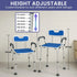 Height-Adjustable Aluminium Commode Shower Chair with Armrests Backrest Armrests Soft Stool Seat Aid