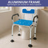 Height-Adjustable Aluminium Commode Shower Chair with Armrests Backrest Armrests Soft Stool Seat Aid