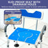 Height-Adjustable Aluminium Commode Shower Chair with Armrests Backrest Armrests Soft Stool Seat Aid