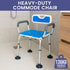 Height-Adjustable Aluminium Commode Shower Chair with Armrests Backrest Armrests Soft Stool Seat Aid