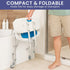 Compact & Foldable Commode Shower Chair w/Height Adjustable Aluminium Frame Non Slip Feet HDPE Seat & Backrest