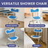 Compact & Foldable Commode Shower Chair w/Height Adjustable Aluminium Frame Non Slip Feet HDPE Seat & Backrest