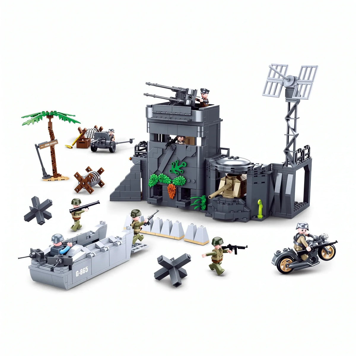 B0861 Model Kit WWII Atlantic Wall Coastal Bunker Defense Normandy DDay Military Base Outpost Army DIY Set Toy