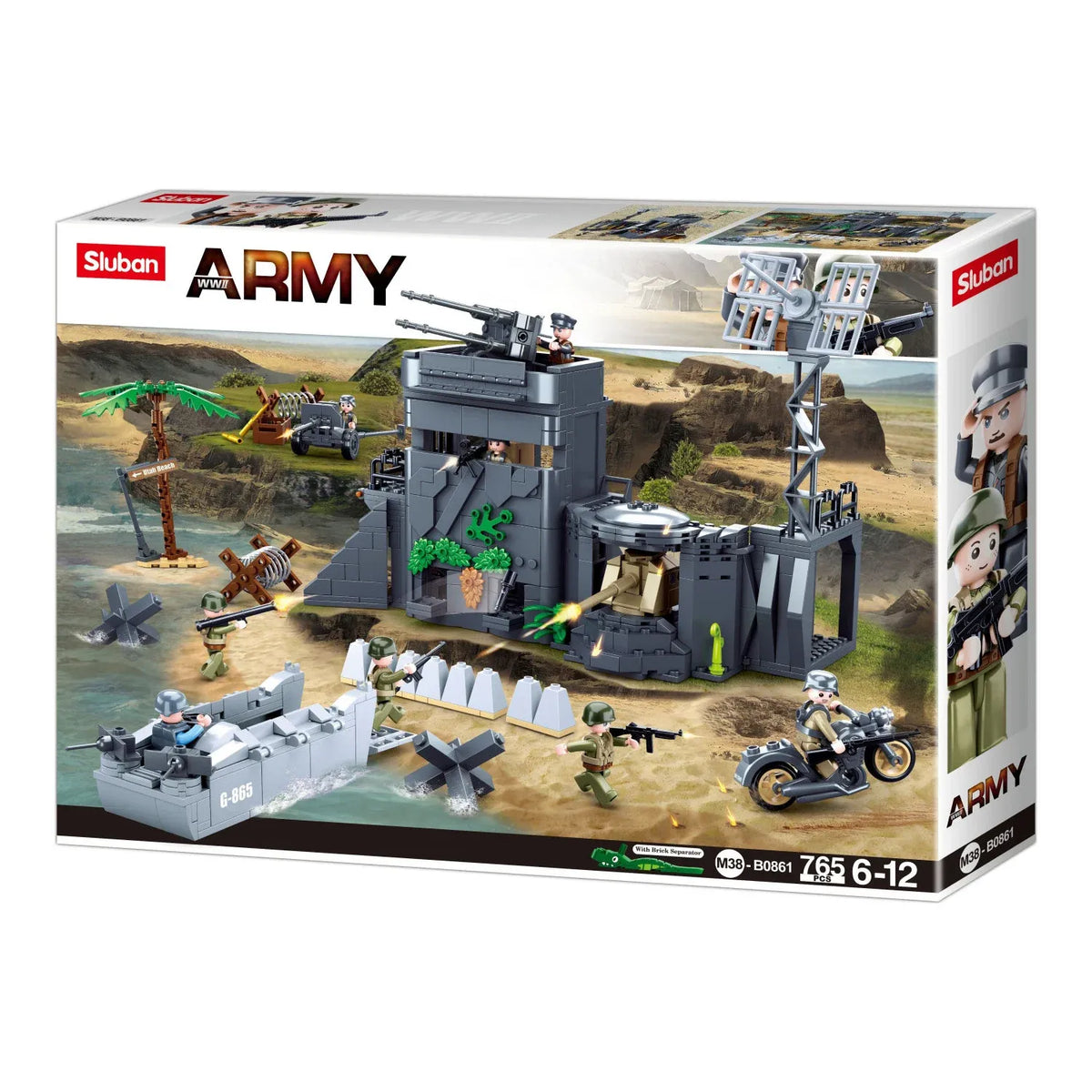 B0861 Model Kit WWII Atlantic Wall Coastal Bunker Defense Normandy DDay Military Base Outpost Army DIY Set Toy