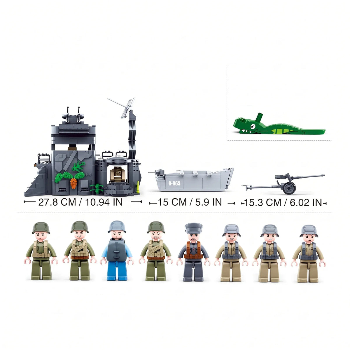 B0861 Model Kit WWII Atlantic Wall Coastal Bunker Defense Normandy DDay Military Base Outpost Army DIY Set Toy