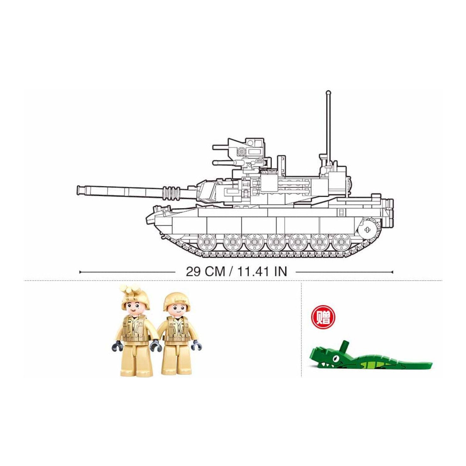 B0892 Model Kit M1A2 Abrams Main Battle Tank US Army Desert Armor Vehicle Military Building Blocks DIY Set Toy
