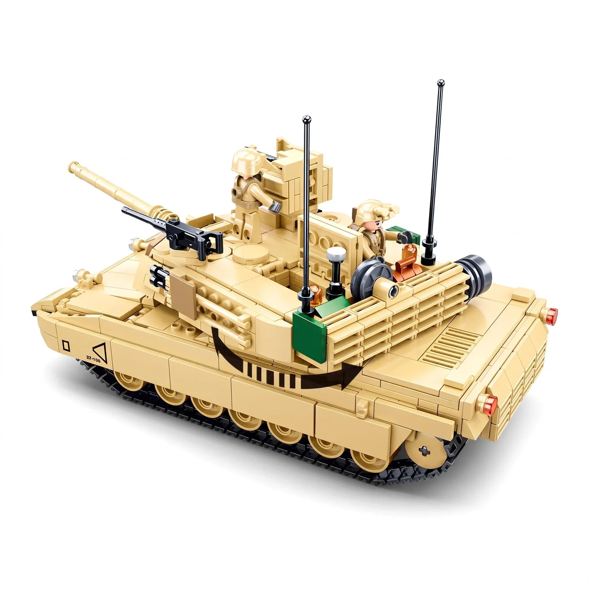 B0892 Model Kit M1A2 Abrams Main Battle Tank US Army Desert Armor Vehicle Military Building Blocks DIY Set Toy