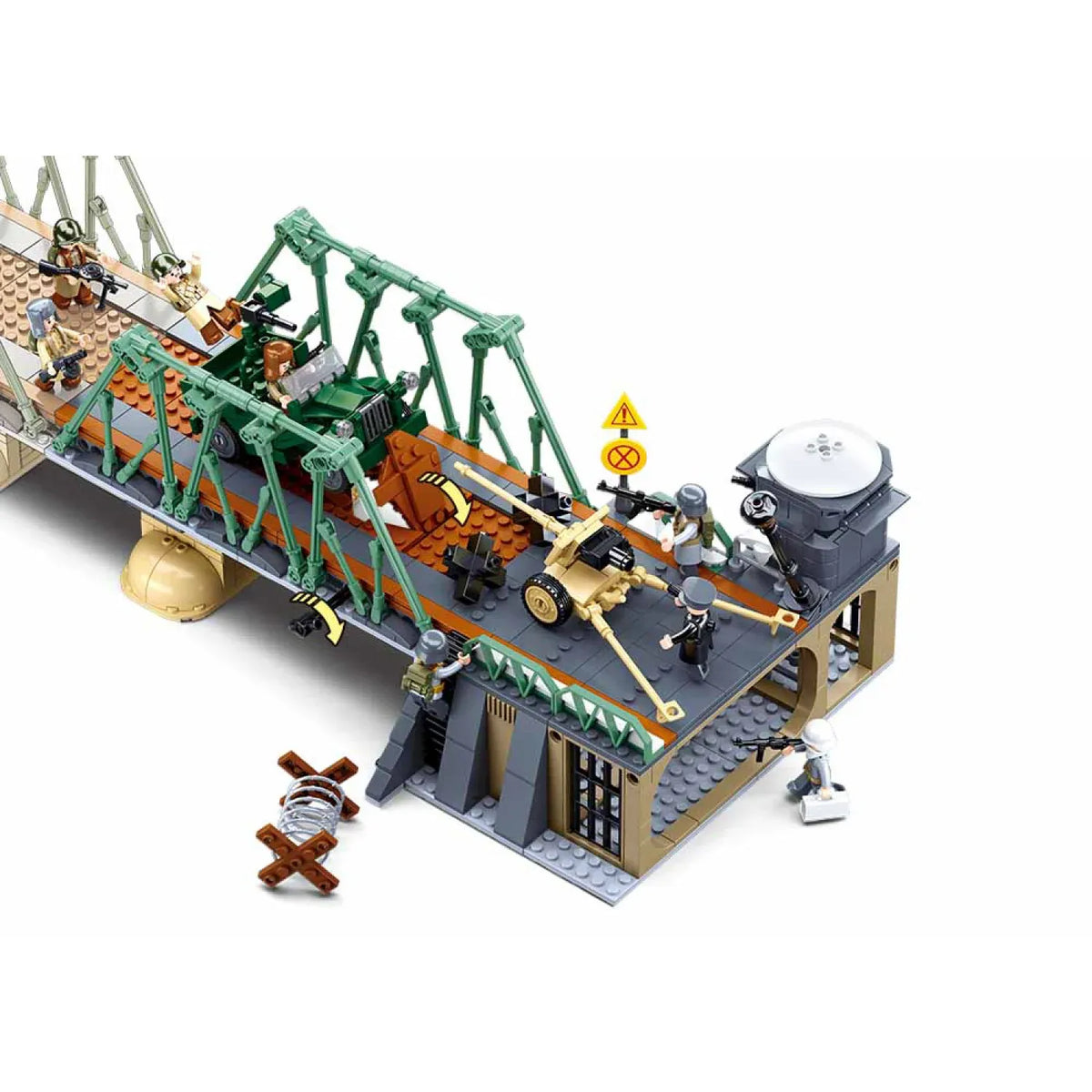 B0981 Model Kit WWII Battle of Budapest Winter Counter Attack Military Bridge Checkpoint Diorama Army DIY Set Toy