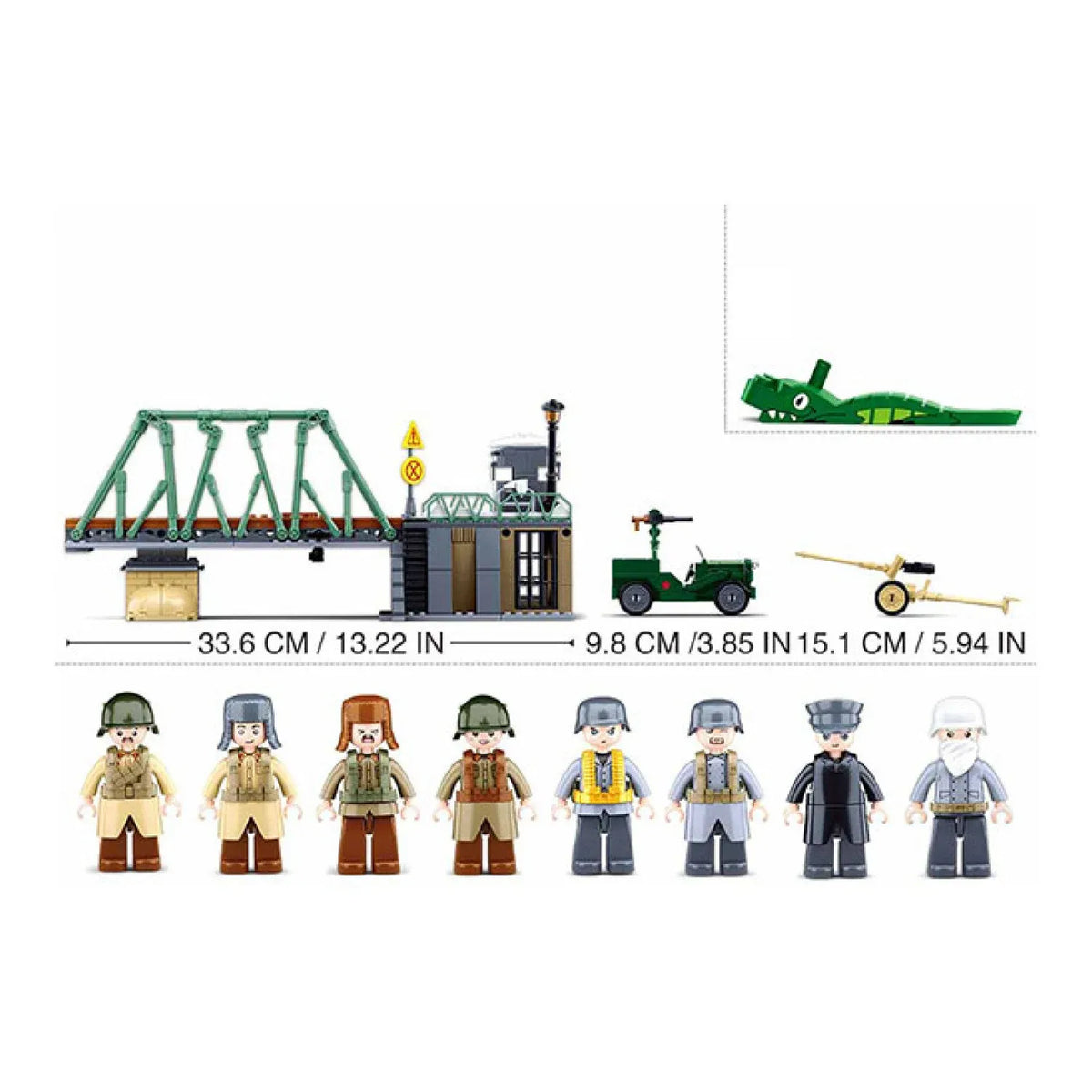B0981 Model Kit WWII Battle of Budapest Winter Counter Attack Military Bridge Checkpoint Diorama Army DIY Set Toy