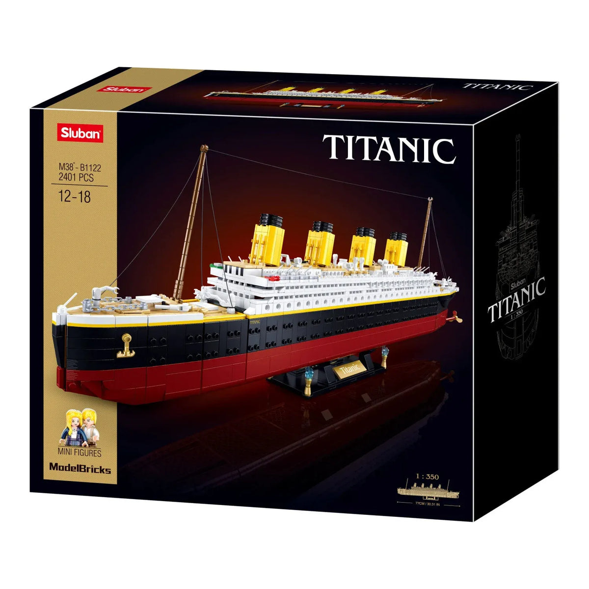 B1122 Model Kit 1:350 RMS Titanic Ocean Liner Cruise Ship Large Model Maritime Building Blocks DIY Construction