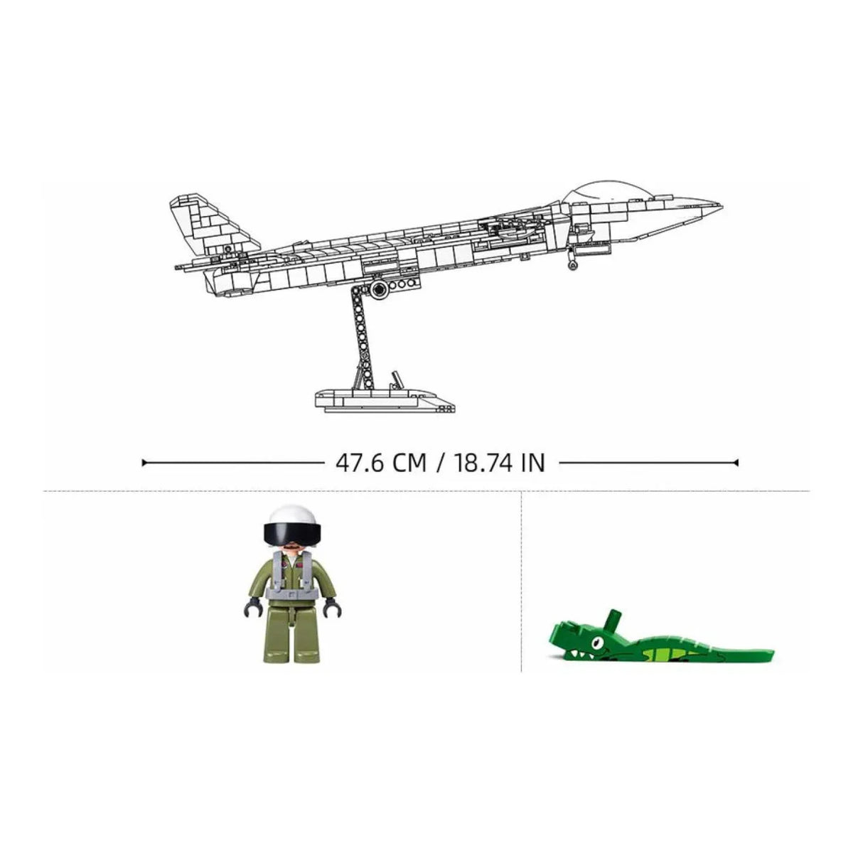 B1187 Model Kit 1:44 J20 Mighty Dragon Chinese Stealth Fighter Jet Plane Modern PLAAF Building Block DIY Set Toy