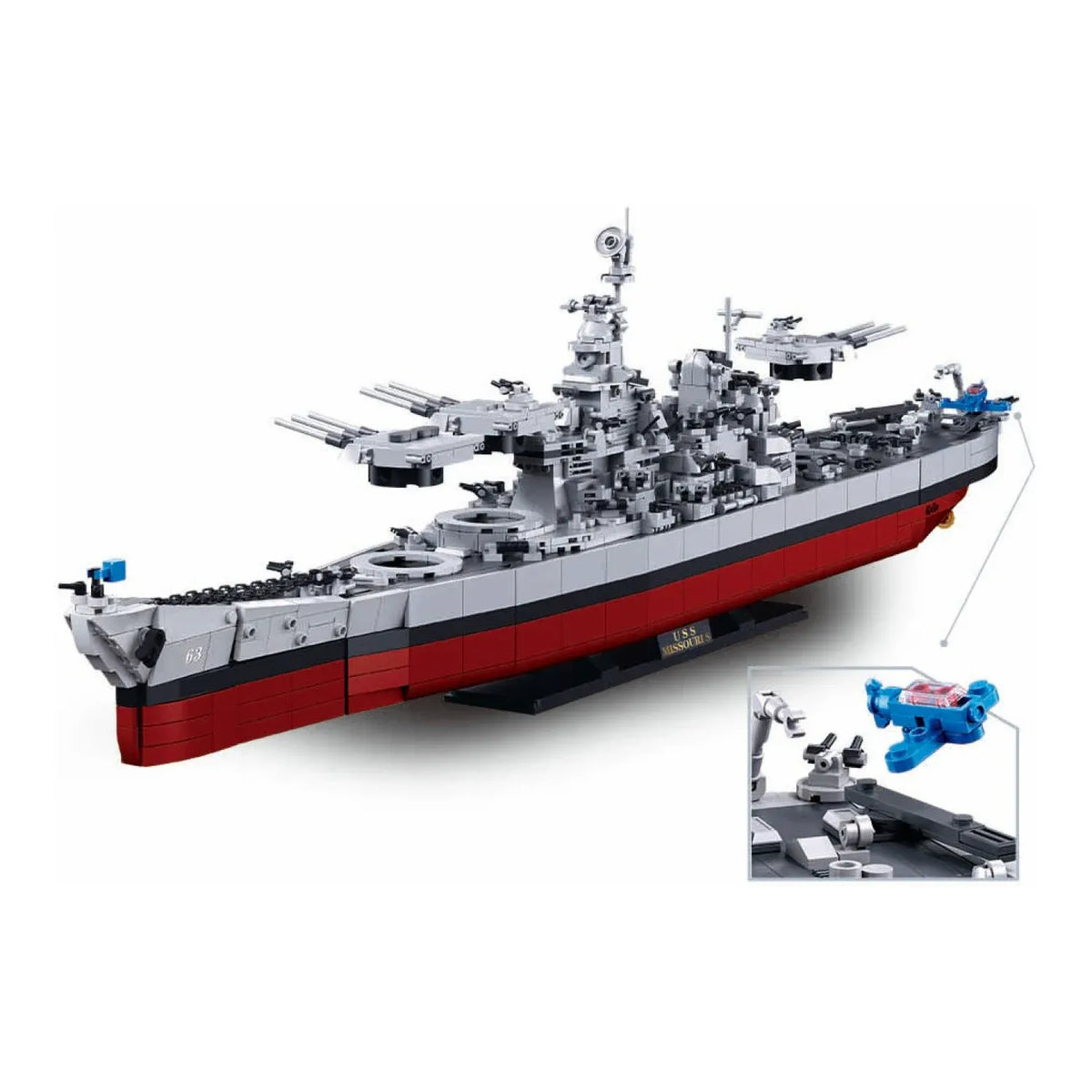 B1291 Model Kit 1:350 USS Missouri BB63 Mighty Mo Battleship Warship WWII Navy Vessel Boat Blocks DIY Set Toy