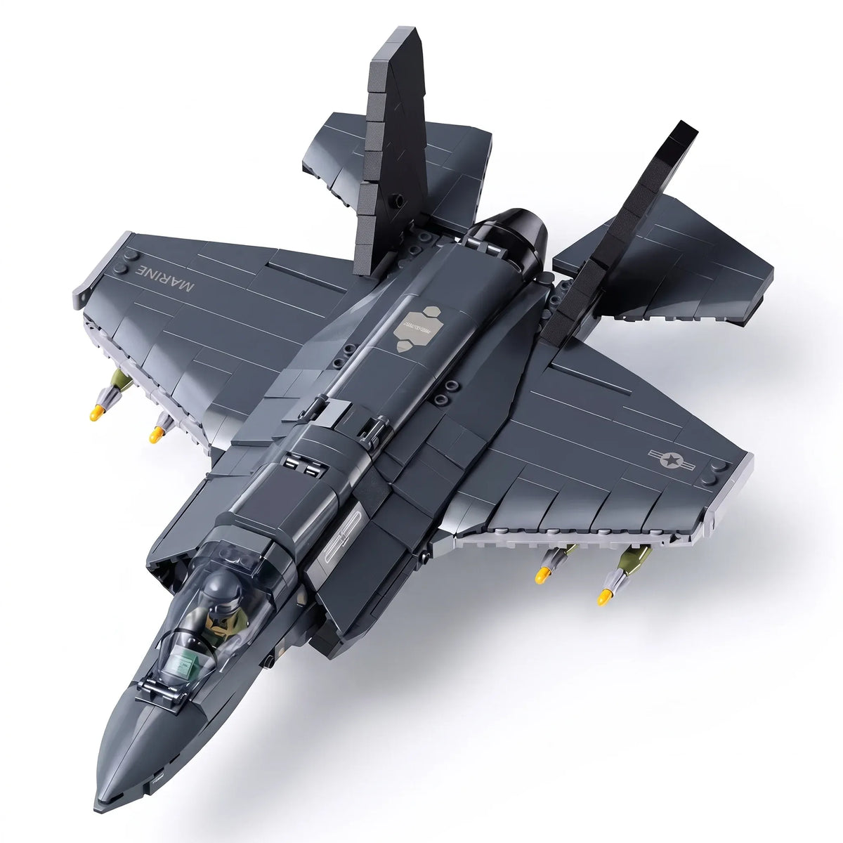 B1361 Model Kit 1:44 F35 Lightning Stealth Fighter Jet Plane Modern USAF Air Force Building Blocks DIY Set Toy
