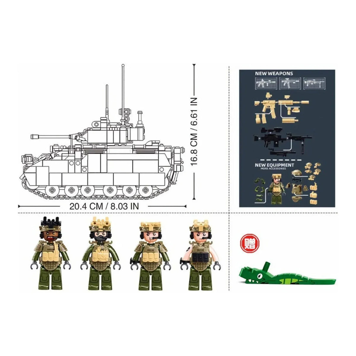 B1363 Model Kit 1:35 M3A3 Bradley Armored Infantry Vehicle IFV AFV Modern US Army Military Building Blocks DIY Set Toy